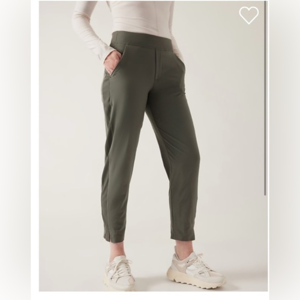 Athleta Olive Green Track Jogger Pants - Picture 1 of 15